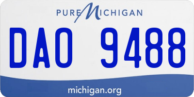 MI license plate DAO9488