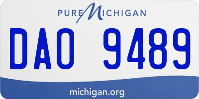 MI license plate DAO9489