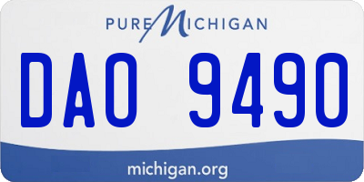 MI license plate DAO9490