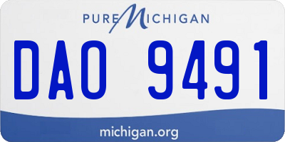 MI license plate DAO9491