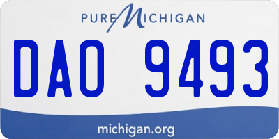 MI license plate DAO9493