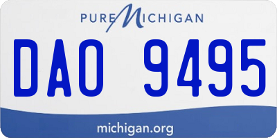 MI license plate DAO9495