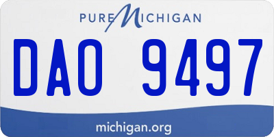 MI license plate DAO9497