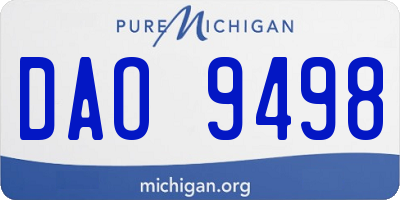 MI license plate DAO9498
