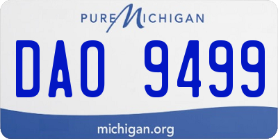 MI license plate DAO9499