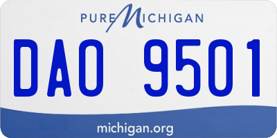 MI license plate DAO9501
