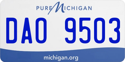 MI license plate DAO9503