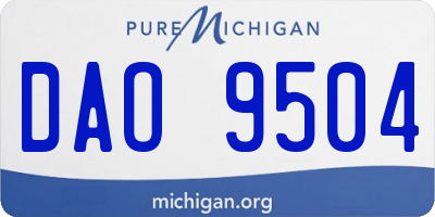 MI license plate DAO9504