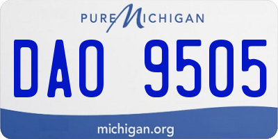 MI license plate DAO9505