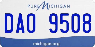 MI license plate DAO9508