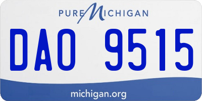 MI license plate DAO9515