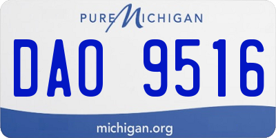MI license plate DAO9516