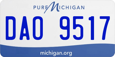 MI license plate DAO9517