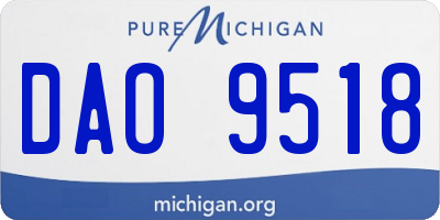 MI license plate DAO9518