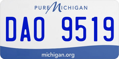 MI license plate DAO9519