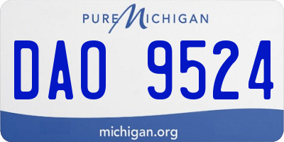 MI license plate DAO9524