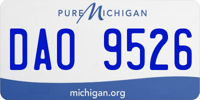 MI license plate DAO9526