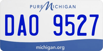 MI license plate DAO9527