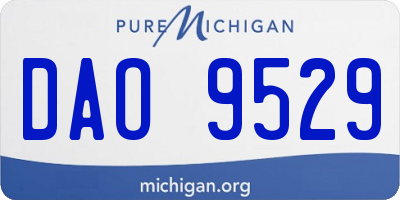 MI license plate DAO9529
