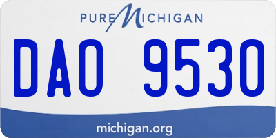 MI license plate DAO9530