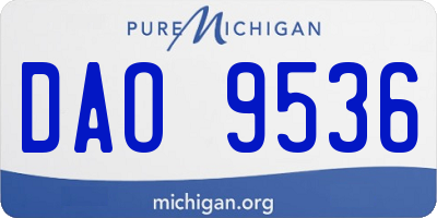 MI license plate DAO9536