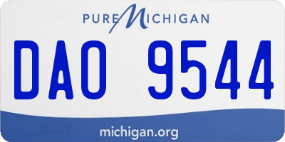 MI license plate DAO9544