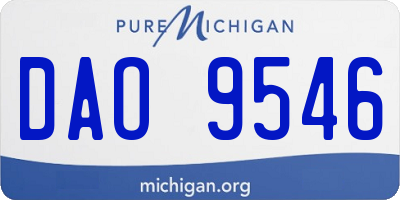 MI license plate DAO9546