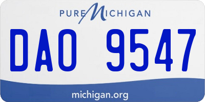 MI license plate DAO9547