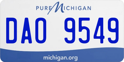 MI license plate DAO9549