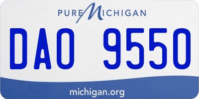 MI license plate DAO9550