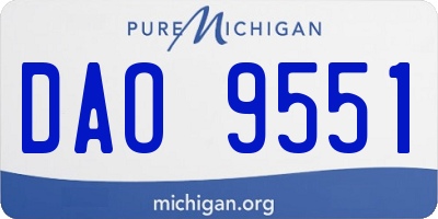 MI license plate DAO9551