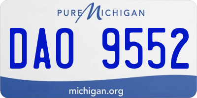 MI license plate DAO9552