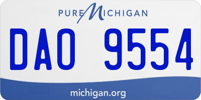 MI license plate DAO9554