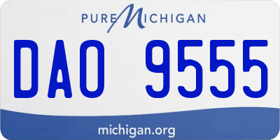 MI license plate DAO9555