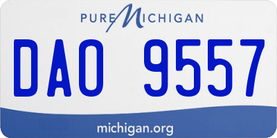 MI license plate DAO9557