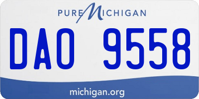 MI license plate DAO9558