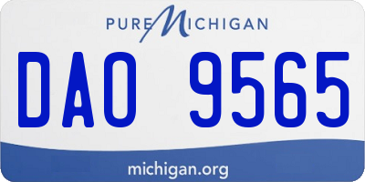 MI license plate DAO9565