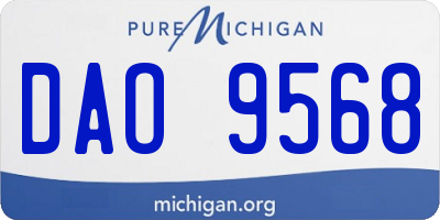 MI license plate DAO9568