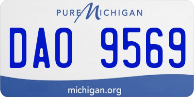 MI license plate DAO9569