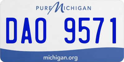 MI license plate DAO9571