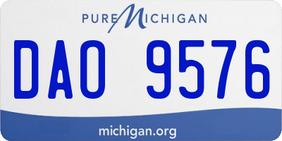 MI license plate DAO9576