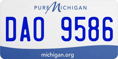 MI license plate DAO9586