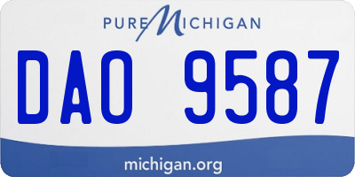 MI license plate DAO9587