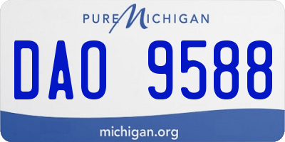 MI license plate DAO9588