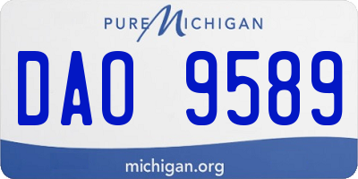 MI license plate DAO9589