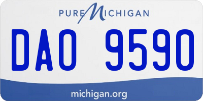 MI license plate DAO9590