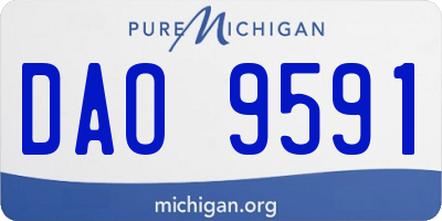 MI license plate DAO9591