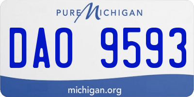 MI license plate DAO9593