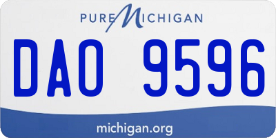 MI license plate DAO9596