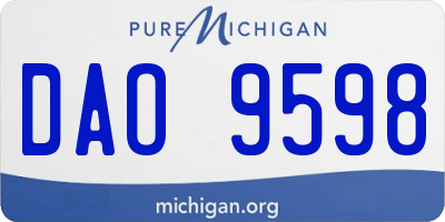 MI license plate DAO9598